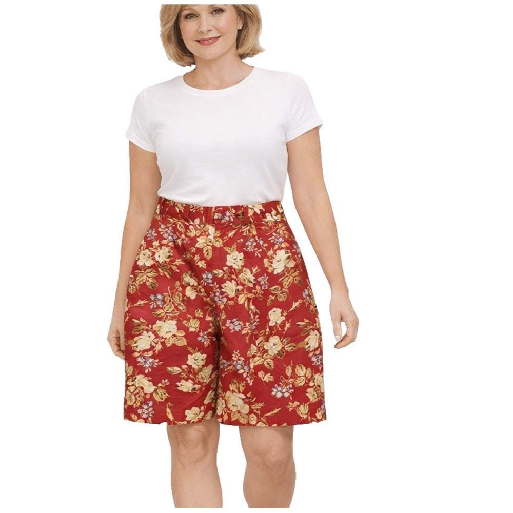 CARROLL REED Size 6 (Vtg 14) High Waisted Pleated Walking Mom Shorts 100% Cotton